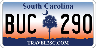 SC license plate BUC290