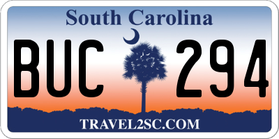 SC license plate BUC294