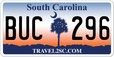 SC license plate BUC296