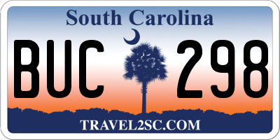 SC license plate BUC298