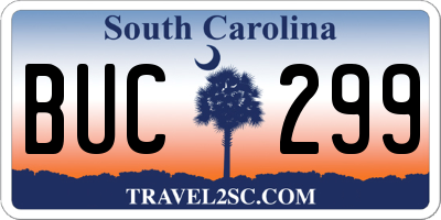 SC license plate BUC299