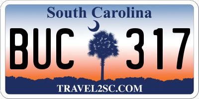 SC license plate BUC317