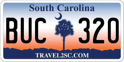 SC license plate BUC320