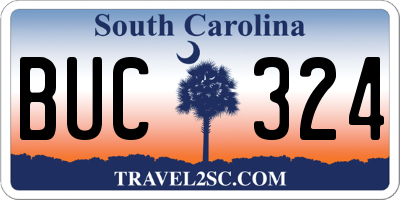 SC license plate BUC324