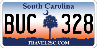 SC license plate BUC328