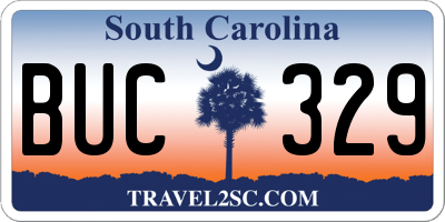 SC license plate BUC329