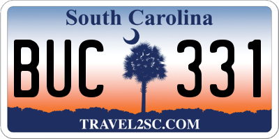 SC license plate BUC331