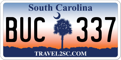 SC license plate BUC337