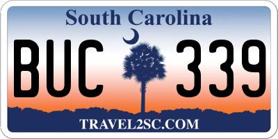 SC license plate BUC339