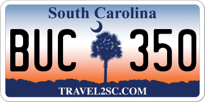 SC license plate BUC350
