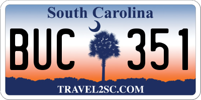 SC license plate BUC351
