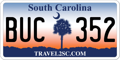 SC license plate BUC352