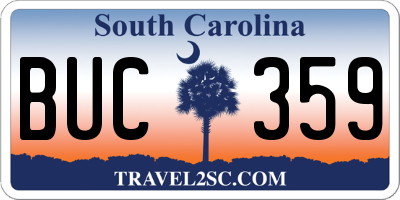 SC license plate BUC359