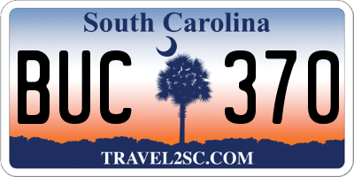 SC license plate BUC370
