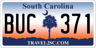 SC license plate BUC371