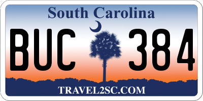 SC license plate BUC384