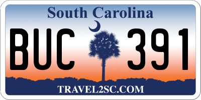 SC license plate BUC391