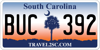 SC license plate BUC392