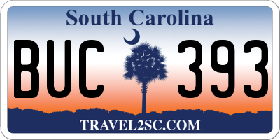 SC license plate BUC393