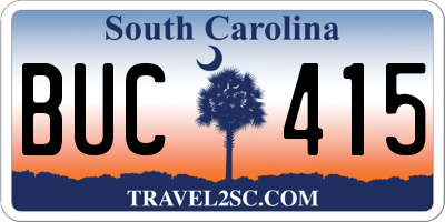 SC license plate BUC415