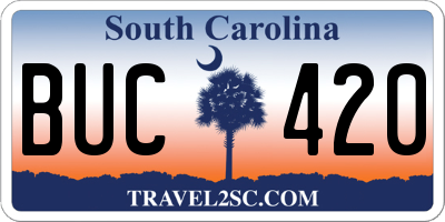 SC license plate BUC420