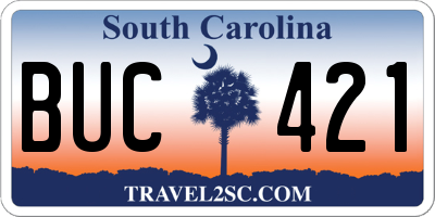 SC license plate BUC421
