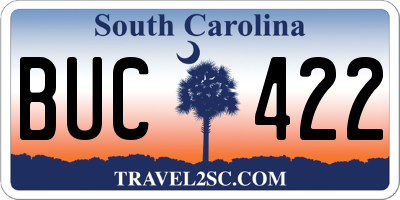 SC license plate BUC422