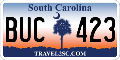 SC license plate BUC423