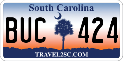 SC license plate BUC424