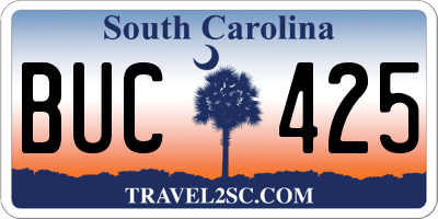 SC license plate BUC425
