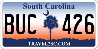 SC license plate BUC426