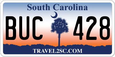 SC license plate BUC428