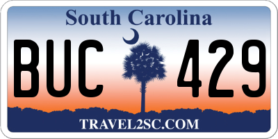 SC license plate BUC429