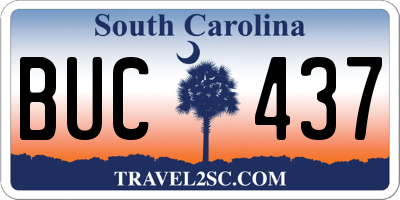 SC license plate BUC437