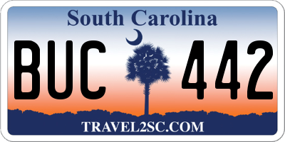 SC license plate BUC442