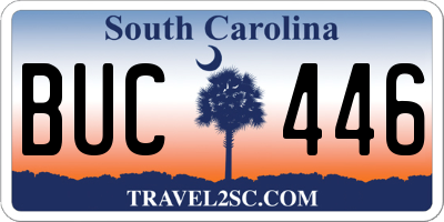 SC license plate BUC446