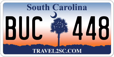 SC license plate BUC448