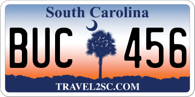SC license plate BUC456