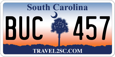 SC license plate BUC457