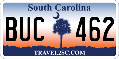 SC license plate BUC462