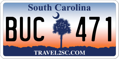 SC license plate BUC471