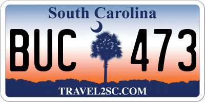 SC license plate BUC473