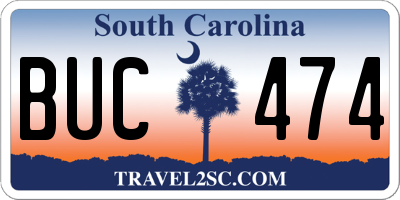 SC license plate BUC474