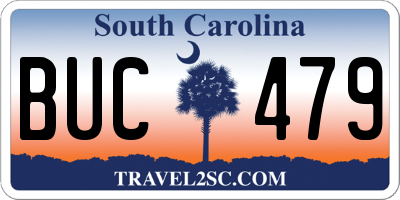 SC license plate BUC479