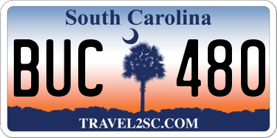 SC license plate BUC480