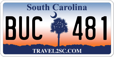 SC license plate BUC481