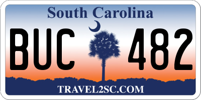 SC license plate BUC482