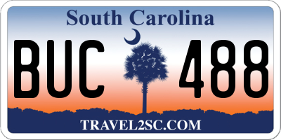 SC license plate BUC488