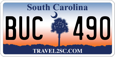 SC license plate BUC490