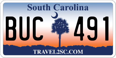 SC license plate BUC491